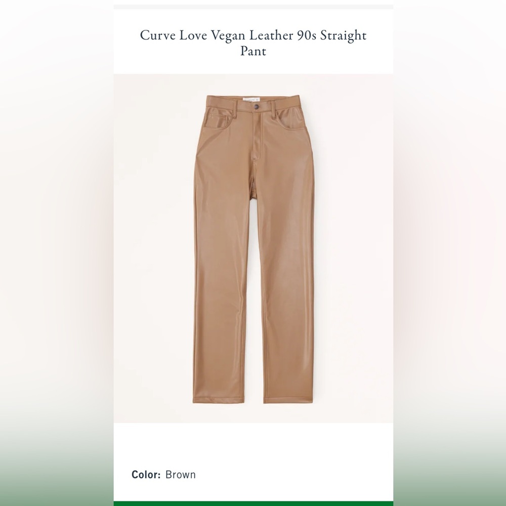 Ultra high rise vegan leather brown pants